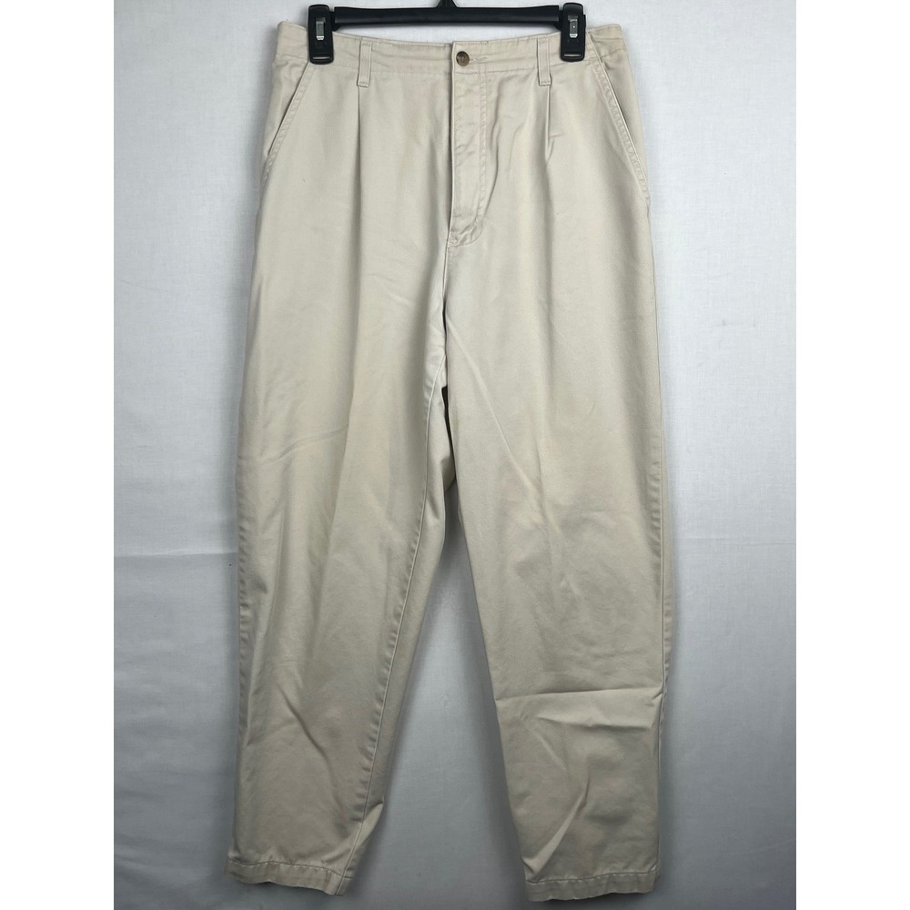 Dockers‎ Khakis Pleated Pants Beige Tan Size 16 Elastic Waist Casual Trousers